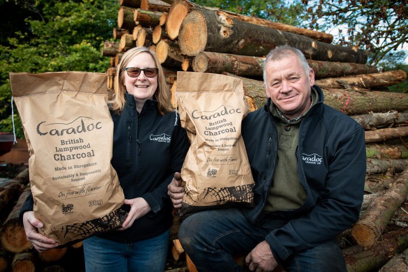 Charlotte Smith and Kevin Fryer from Caradoc Charcoal