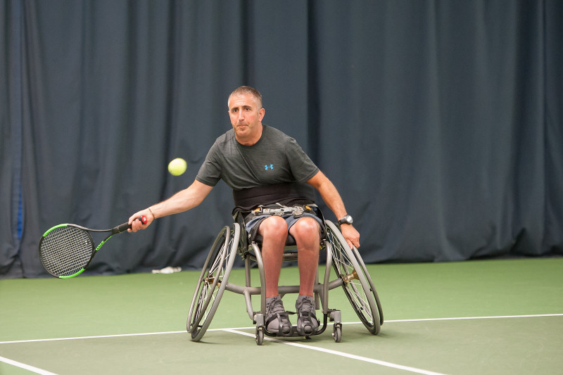 Craig Nicholson is one of the members of the Shropshire Wheelchair Tennis Group to have entered the LTA’s Wheelchair Tennis National Finals at The Shrewsbury Club. Photo: Richard Dawson Photography