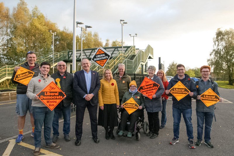 Liberal Democrat Leader, Sir Ed Davey MP, visited Whitchurch to back the local Liberal Democrats’ campaign for North Shropshire