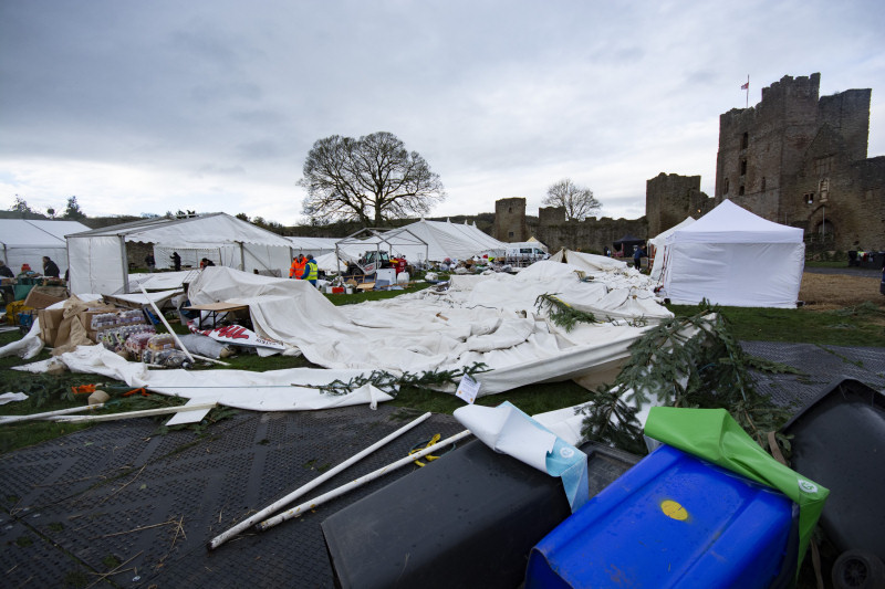 Gale force winds during Storm Arwen caused heavy damage to the event site. Photo: Ashleigh Cadet