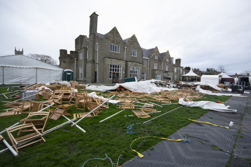 The storm left significant damage to the Fayre site. Photo: Ashleigh Cadet