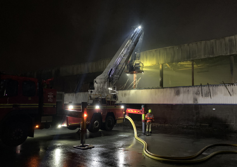 West Midlands Fire Service are at the scene assisting with an aerial ladder platform. Photo: West Midlands Fire Service