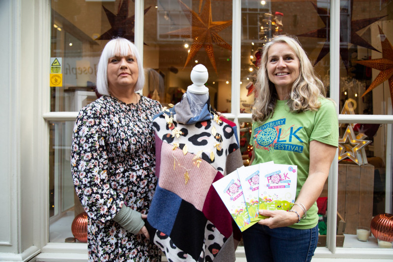 Sally-Ann Said, manager of Turtle Doves Shrewsbury with the festival’s sponsorship manager Alison James
