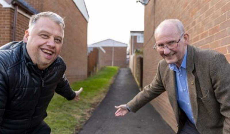 Pictured left to right: Deputy Leader and Cabinet Member for Housing, Enforcement and Transport, Councillor Richard Overton with Ward Member for Brookside, Arnold England. Photo: Telford & Wrekin Council