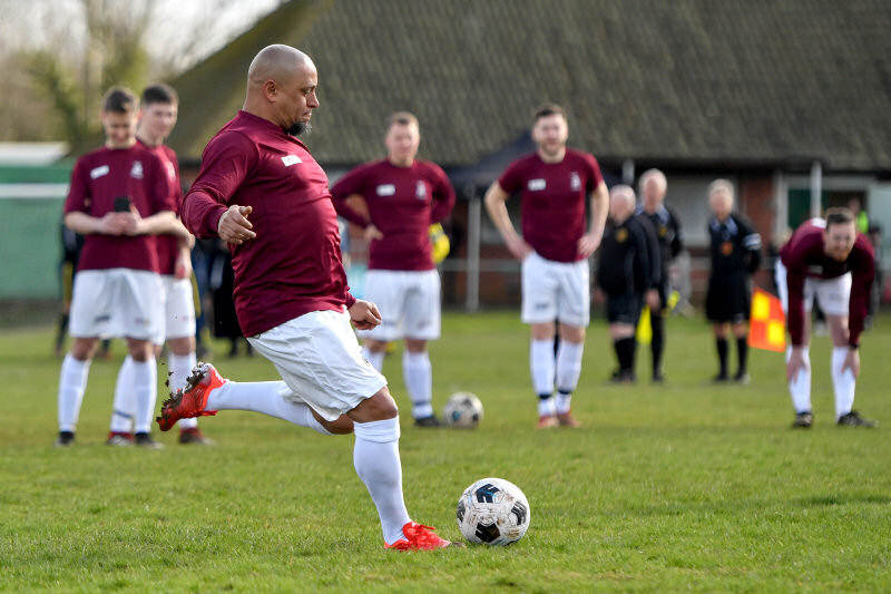 Former professional footballer, Roberto Carlos comes out of retirement to play for Sunday League team Bull in the Barne United. Photo: Anthony Devlin / PA Wire