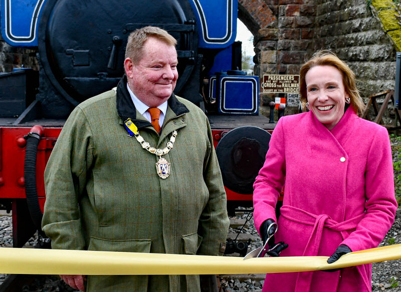 Helen Morgan the MP for North Shropshire together with Shropshire Council Chairman Vince Hunt opened the railway. Photo: Graham Mitchell