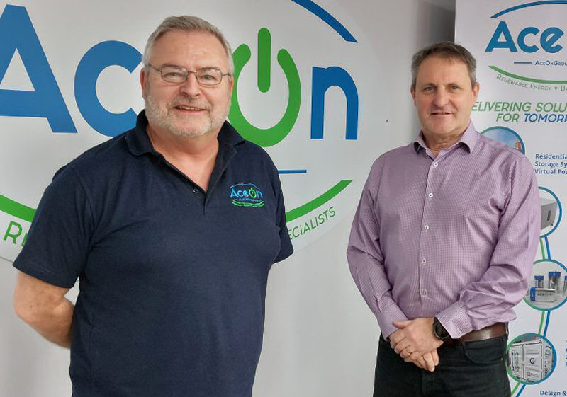 Richard Partington, Managing director of AceOn Energy, and Ian Nellins, Shropshire Council’s Cabinet member for climate change, natural assets and the green economy.