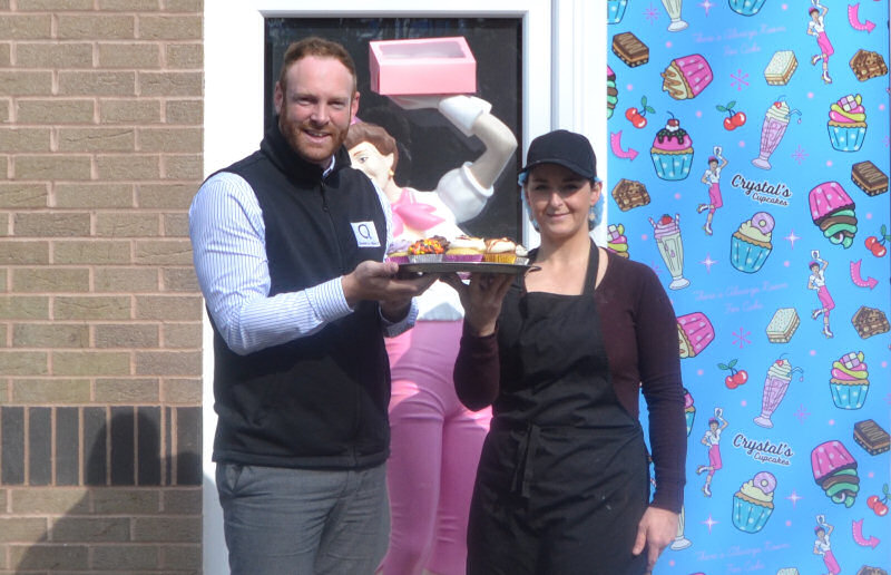 David Wells and Crystal Owen at the new home of Crystal’s Cupcakes in Shrewsbury