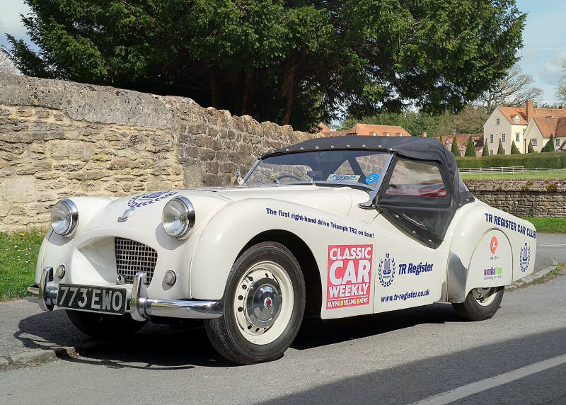 This white Triumph TR2 was hand-built at the Banner Lane Factory in Coventry in 1953