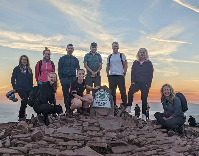 The team from Lanyon Bowdler at the summit of Pen y Fan