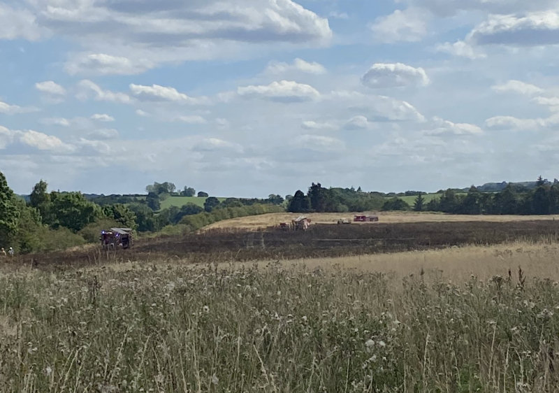 The scene of the lineside fire at Eardington. Photo: Craig Jackson / @SFRS_cjackson