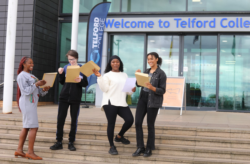Telford College GCSE students, from left, Lawrencia Awua-Ansah, Ashley Farrington, Iman Abubakari and Isobelle Campbell