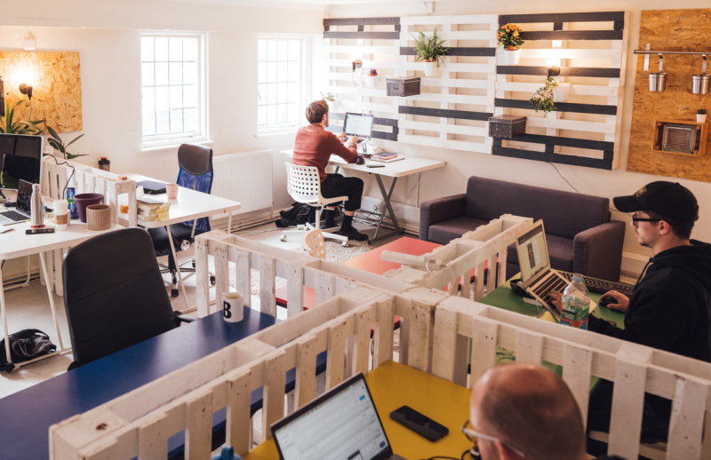 The new coworking hub has 35 desks, a meeting room, Zoom booths and chill-out space