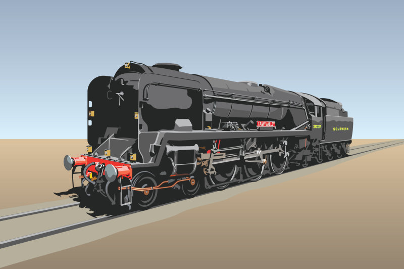 An artist's impression of how 34027 ‘Taw Valley’ will look in the striking black livery