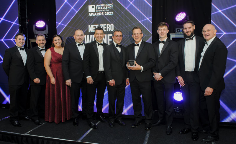 The project team receiving the National Award at the London Marriott Hotel in Grosvenor Square