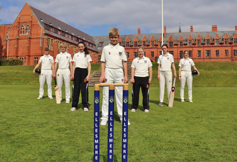 Cricketers at Ellesmere College