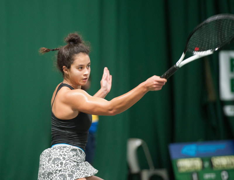 Eliz Maloney is through to the last eight of the ITF World Tennis Tour event at The Shrewsbury Club after beating seventh seed Misaki Doi. Photo: Richard Dawson Photography