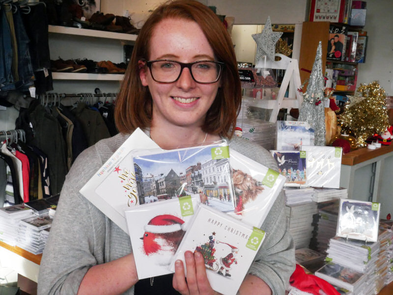 Assistant Shop Manager Hannah Ledsham with a selection of the cards