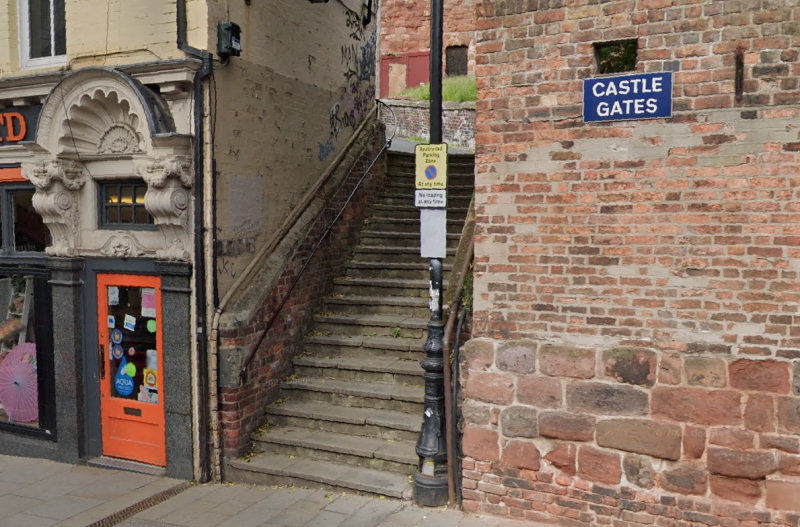 The Dana steps lead to Caste Gates. Image: Google Street View