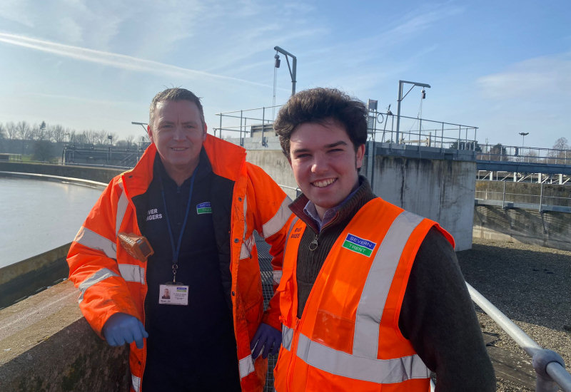 Alex and Stuart at Monkmoor Sewage Works in Shrewsbury