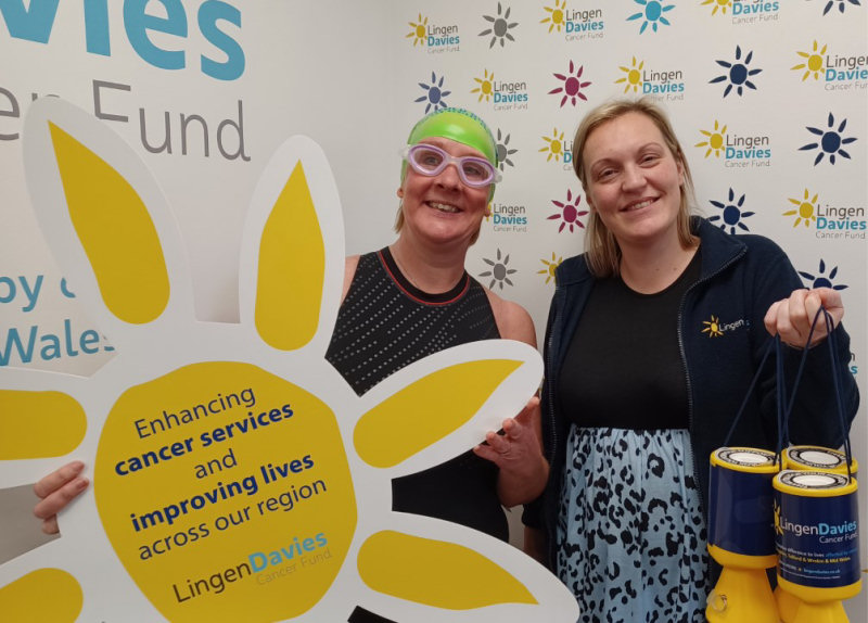 Lingen Davies' Head of Fundraising Helen Knight who will be taking on the Cotswold Big Swim for the charity, pictured with Tarrah Lewis, Volunteering and Fundraising Coordinator