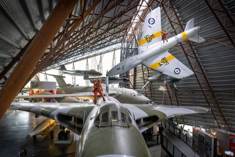 A specialist team of dustbusters clean the aircraft. Photo: ©RAF Museum