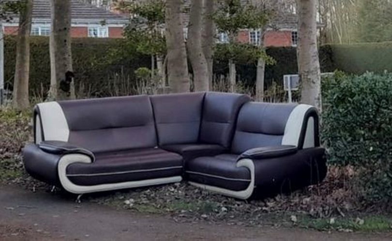 A sofa illegally dumped in Telford and Wrekin. Photo: Telford & Wrekin Council