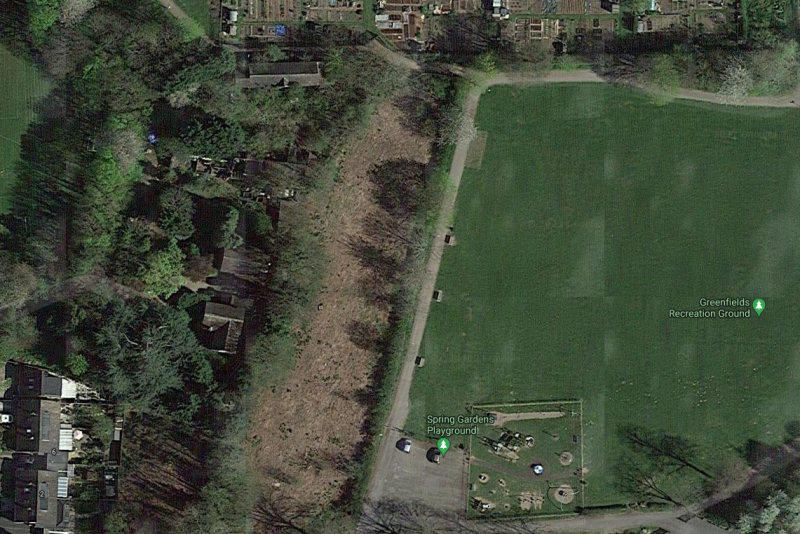 The long strip of land in the centre of the image in Greenfields. Image: Google Earth