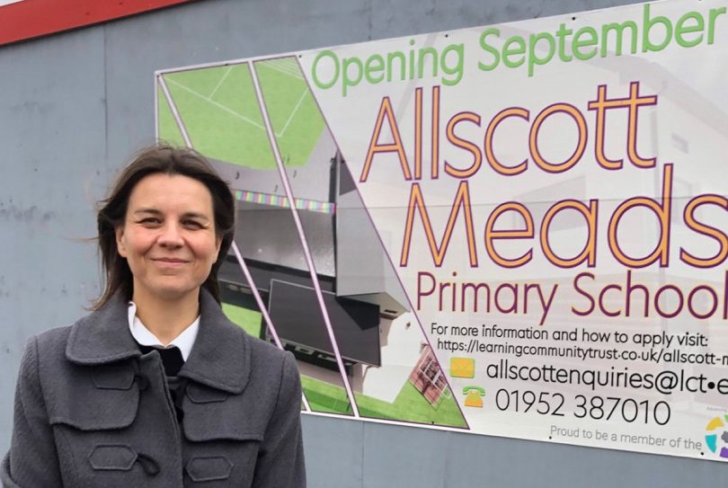 Kirsty Parkinson at the site of the new Allscott Meads primary academy, where she will become the first head teacher