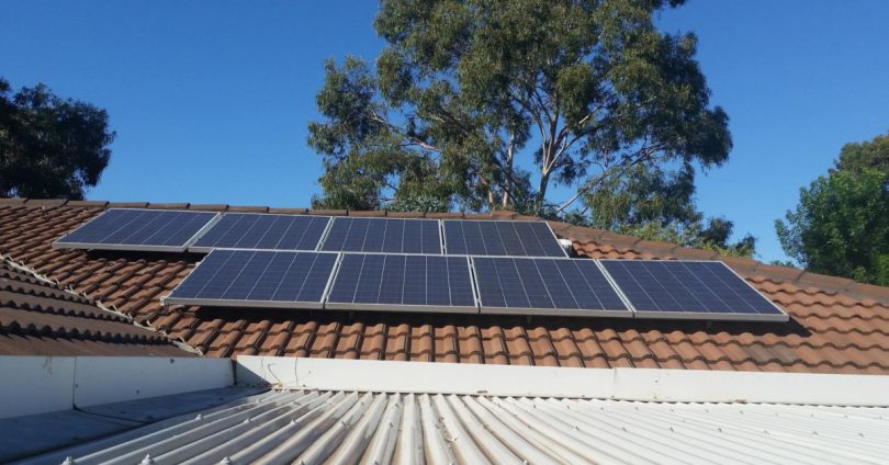 A solar panel installation on the roof of a property