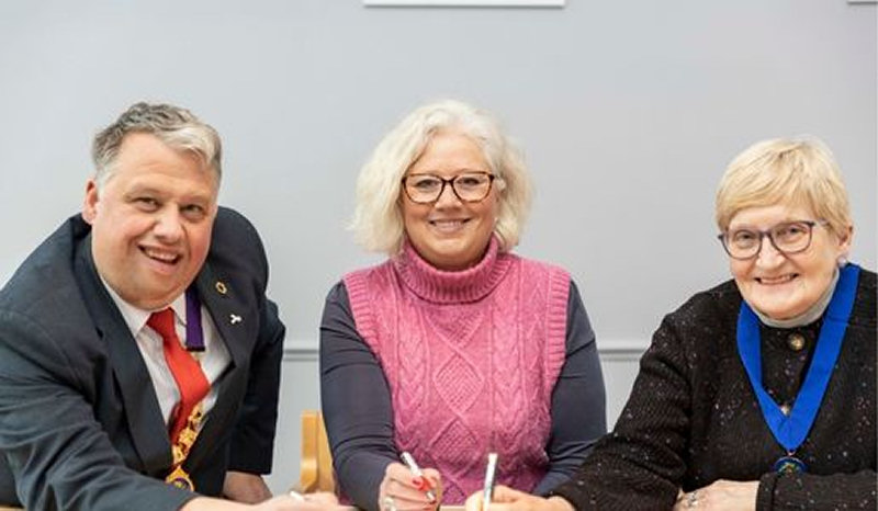 Pictured are Councillor Richard Overton, Chair of St Georges & Priorslee Parish Council, Caroline Tudor, Prosperity & Investment Team Leader, Telford & Wrekin Council and Councillor Brenda Richards, Vice Chair of St Georges & Priorslee Parish Council. Photo: Telford & Wrekin Council