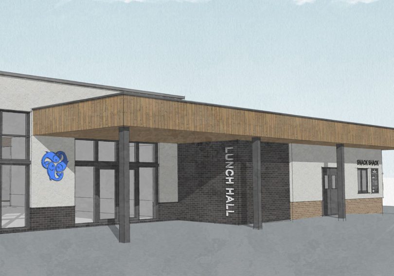 An artist’s impression of the new dining hall extension at Burton Borough School in Newport