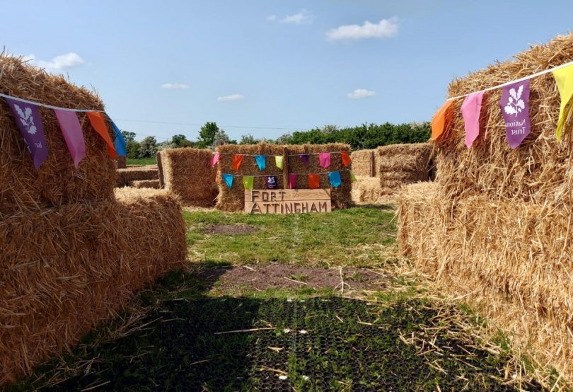 A straw bale 'Fort' will be opening at Attingham Park for May half term. Photo: National Trust Images