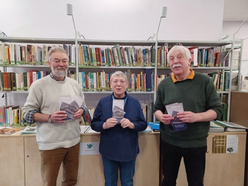 Volunteers from the High Street Heritage Action Zone, Oswestry research group - Tim Malim, Sandy Best, John Pryce-Jones. Photo: Shropshire Council
