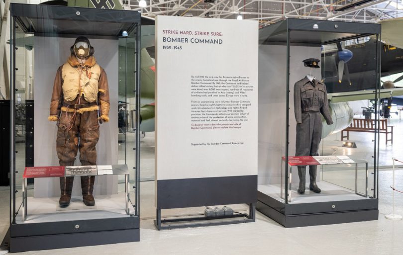 Aircrew and Groundcrew Uniforms at the new Royal Air Force Museum Midlands exhibition. Photo: © RAF Museum