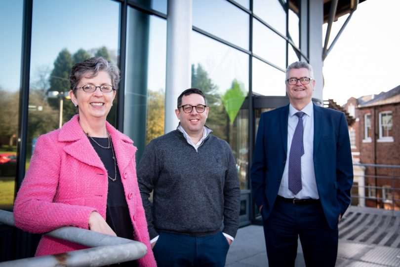 Sue Burnell (left) and Kevin Oubridge (right) from Business Net Zero with Tim Lloyd (middle) from CQS Solutions