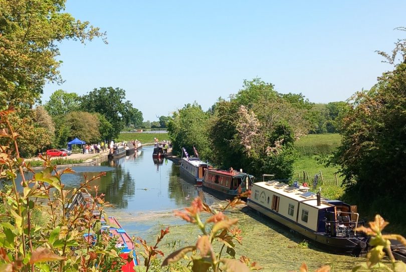 Boats at Crickheath Basin for Grand Reopening. Photo: Pamala Mounter