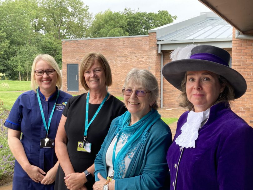 Clare Gregory, Matron; Heather Tudor, CEO; Jeanette Whitford, Chair; High Sheriff