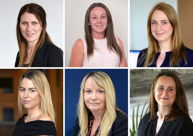 Top row: Katie Baker, Emma Deering, Jennifer Edwards. Bottom row: Emma Jones, Ruth Edwards, Stephanie Barton