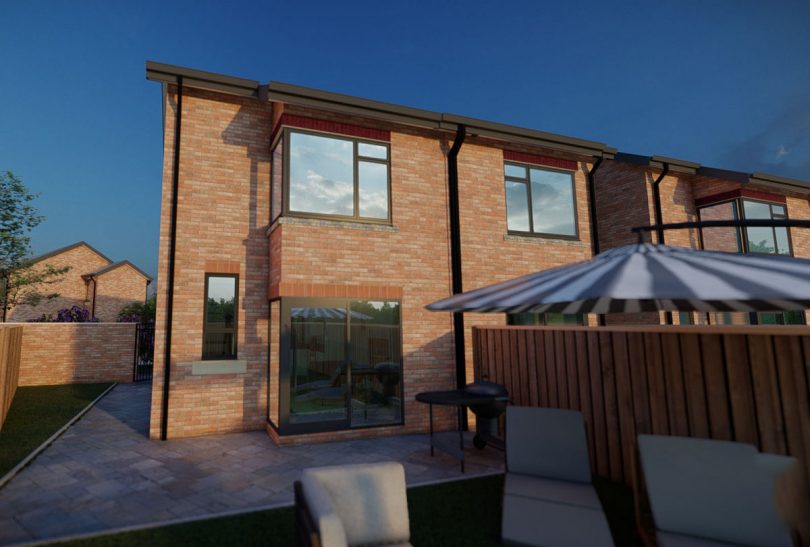 A CGI Image of what the new homes at Prees will look like