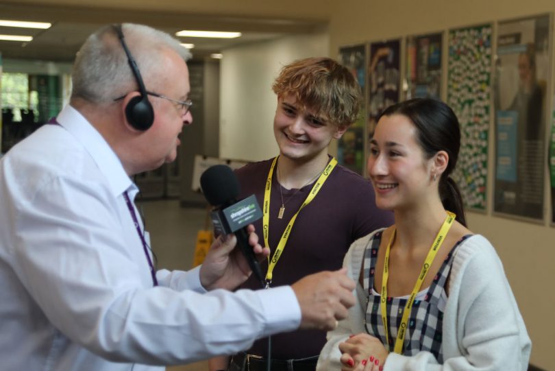 Shropshire Live presenter Carl Jones talks to students at Telford College