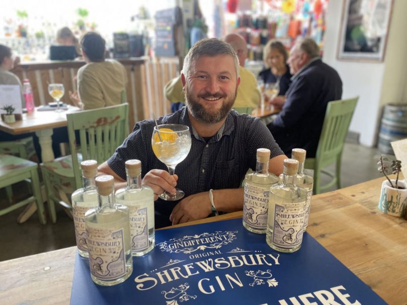 Darren Tomkins of Gindifferent launched Shrewsbury Gin this summer