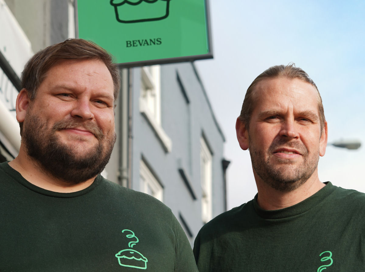Mike Bevan (left) and brother Sam outside the new Bevans Neighbourhood Kitchen and Bar