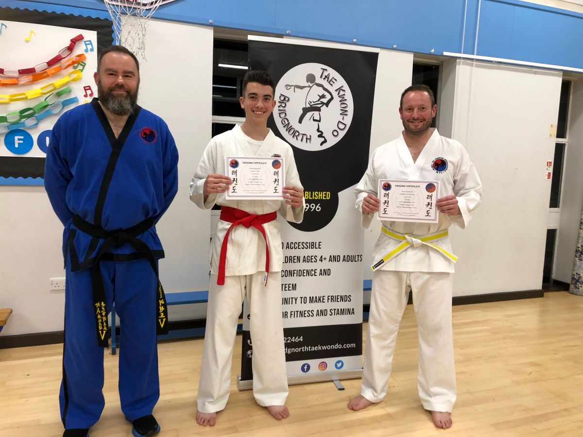 Instructor Gary Plant with students Lewis Crook, Matthew Woodward