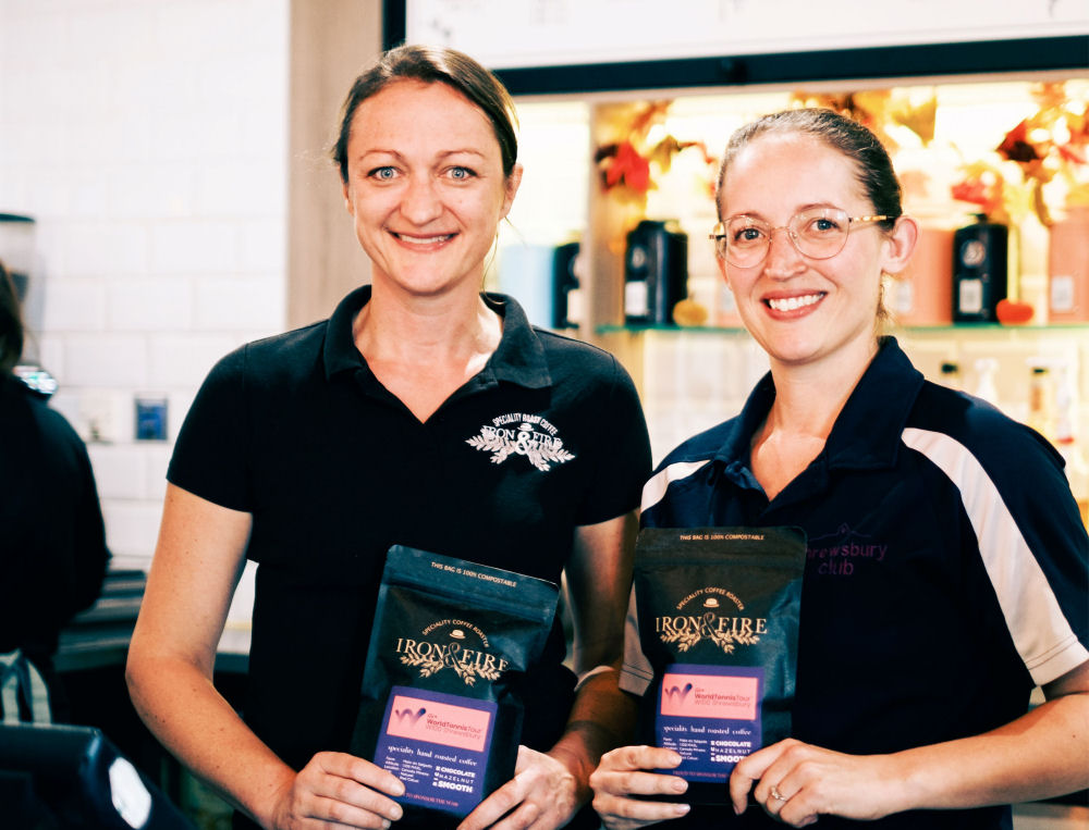 Pictured are Joanna De Rycke of Iron & Fire Coffee and Michelle Downes from the Shrewsbury Club