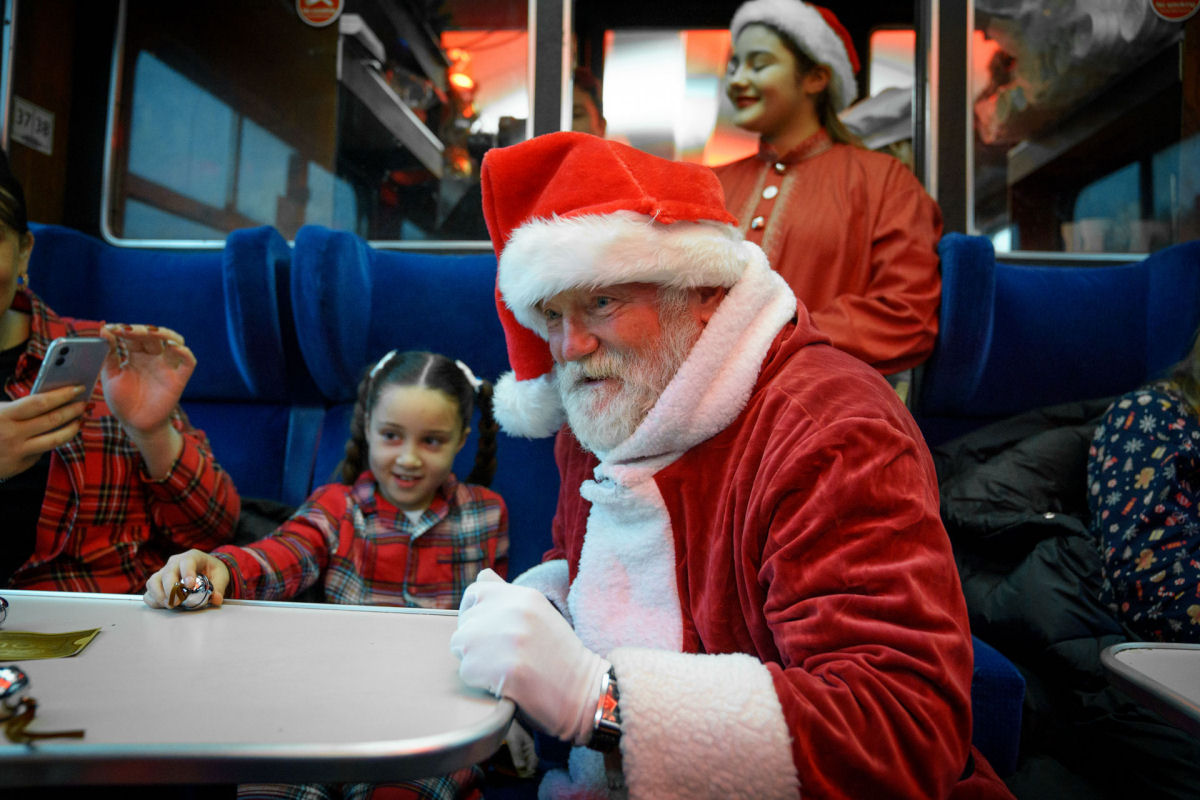 Set to the sounds of the motion picture soundtrack, passengers will relive the magic of the classic story as they are whisked away on THE POLAR EXPRESS™ for a one-hour trip to meet Santa