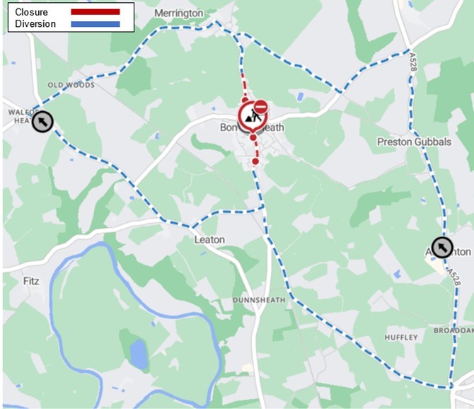 Resurfacing work will take place in Bomere Heath
