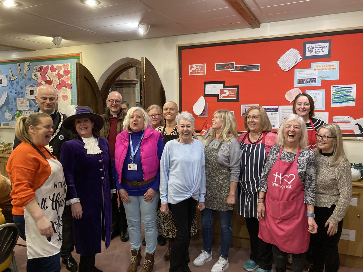 The High Sheriff Mandy Thron pictured at St Andrew’s Church where she met with members of the community and enjoyed a lunch cooked by volunteers