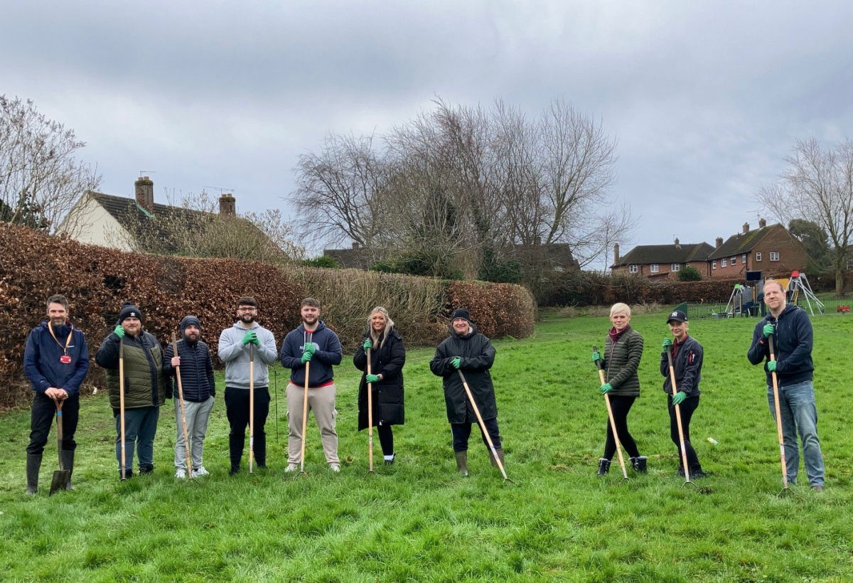 Rick Shaw, Telford & Wrekin Council’s Environment Community Liaison Officer, with Lyreco staff Mickey Baker, Luke Roberts, Luis Farr, Toby Shore, Hollie Mitchell, Richard Elshaw, Michelle Clarke, Katrina Calleja and Ian Reed. Photo: Telford & Wrekin Council