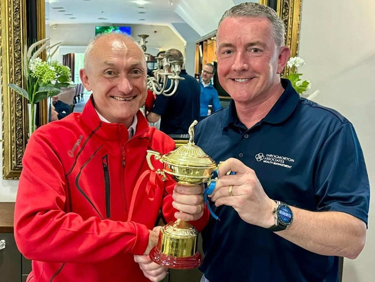 Martin Pitchford and Nick Jones with the cup